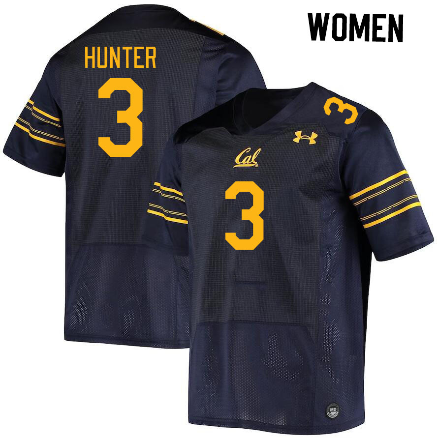 Women #3 Jeremiah Hunter California Golden Bears College Football Jerseys Stitched Sale-Navy